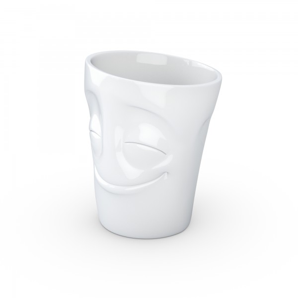 Henkelbecher "Vergnügt" 350 ml (weiß)