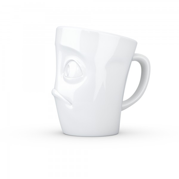 Henkelbecher "Verdutzt" 350 ML (weiß)