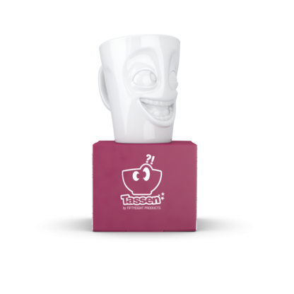 Henkelbecher "Witzig" 350ml (weiss)