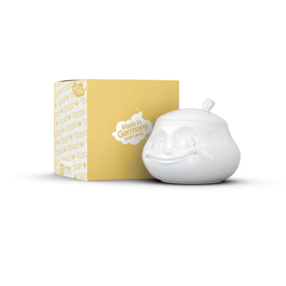 Zuckerdose "Süß" mit Deckel - 400ml (weiß)