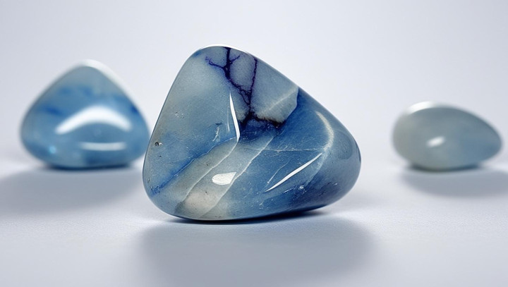 Blauquarz Trommelstein - Gelassenheit, Ehrgeiz, Vitalität