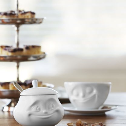 Zuckerdose "Süß" mit Deckel - 400ml (weiß)