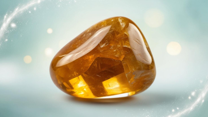 Citrin (gebrannt) Trommelstein - Fülle, Neugier, Inutition