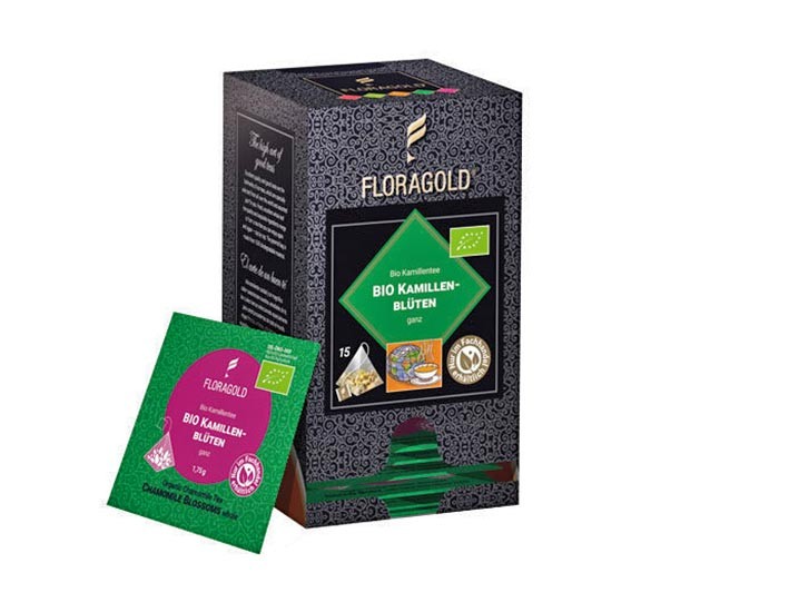 Bio Kamillenblüten ganz - Pyramidenbeutel, Kräutertee