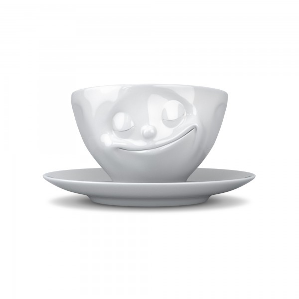 Tasse "glücklich" 200 ml (weiss)