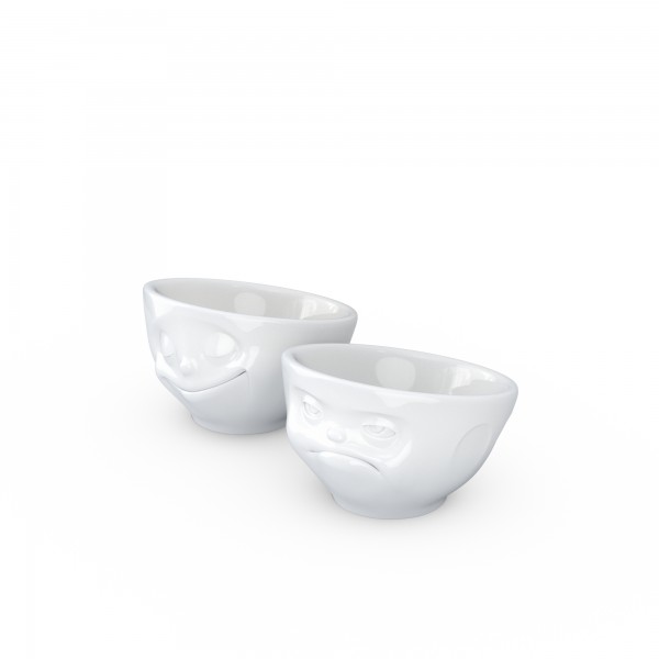 Eierbecher Set "Glücklich & Hmpff" 100 ml (weiß)