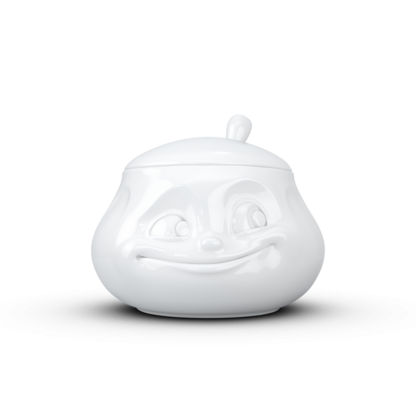 Zuckerdose "Süß" mit Deckel - 400ml (weiß)